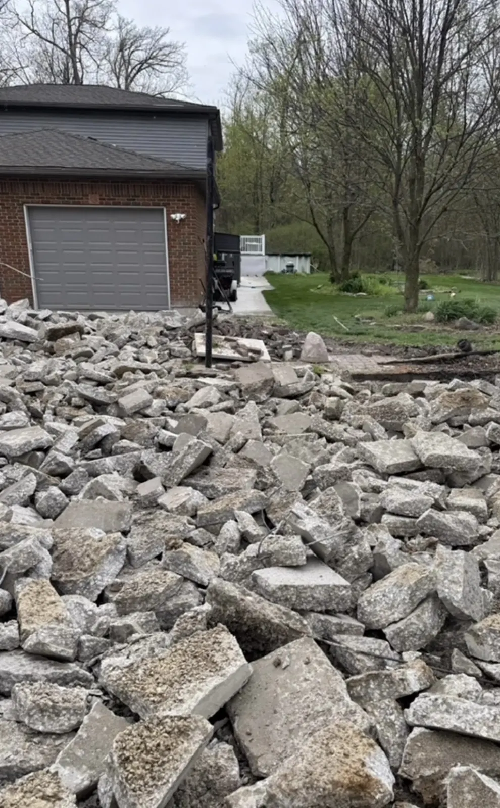 Concrete demolition and site preparation for replacement work
